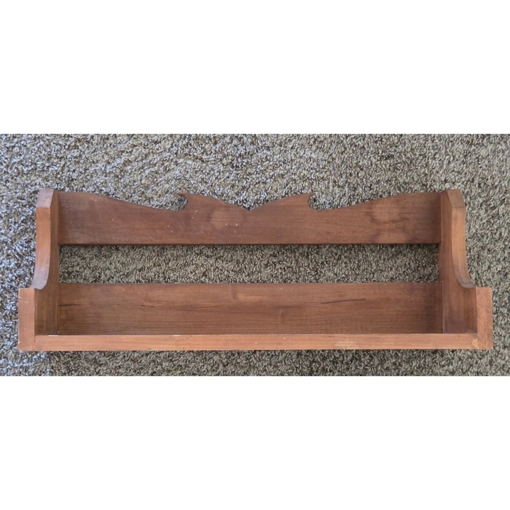 Vintage Shelf Wood Tabletop or Wall Shelf Display Rack Cookbook Kitchen Cottage